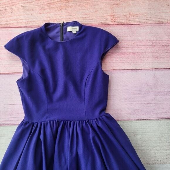 Cameo Cobalt Blue Mountain Dew Cap Sleeve Fit & Flare Mini Party Dress Size S - Picture 3 of 6